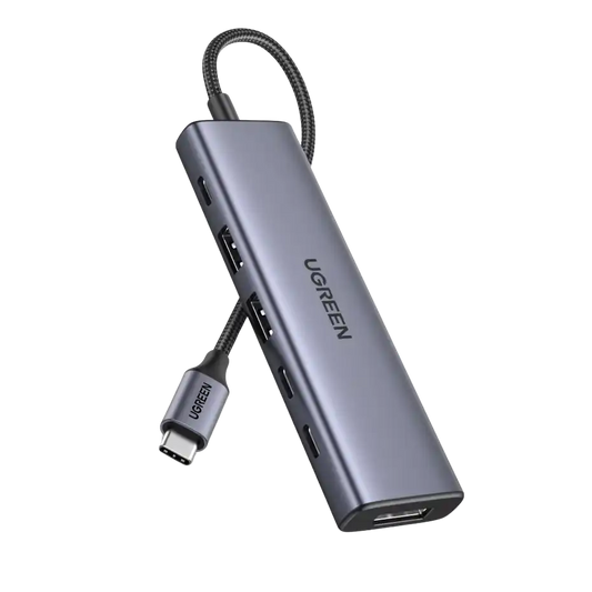 מולטיפורט Ugreen 6-in-1 USB-C Hub/DP 2C2A/PD 100W אפור