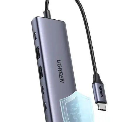 מולטיפורט Ugreen 6-in-1 USB-C Hub/DP 2C2A/PD 100W אפור