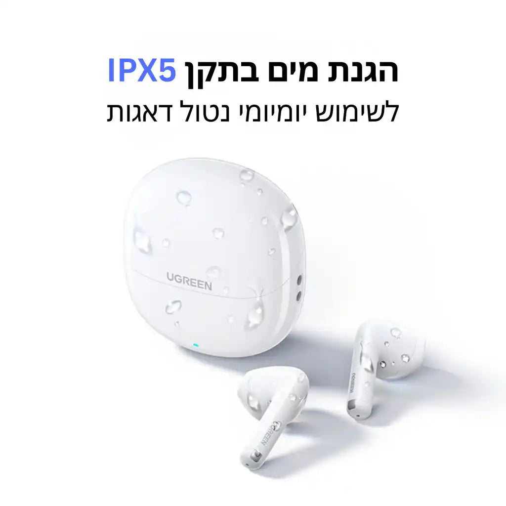 אוזניות אלחוטיות Ugreen Lightsbuds Semi In Ear TWS לבן