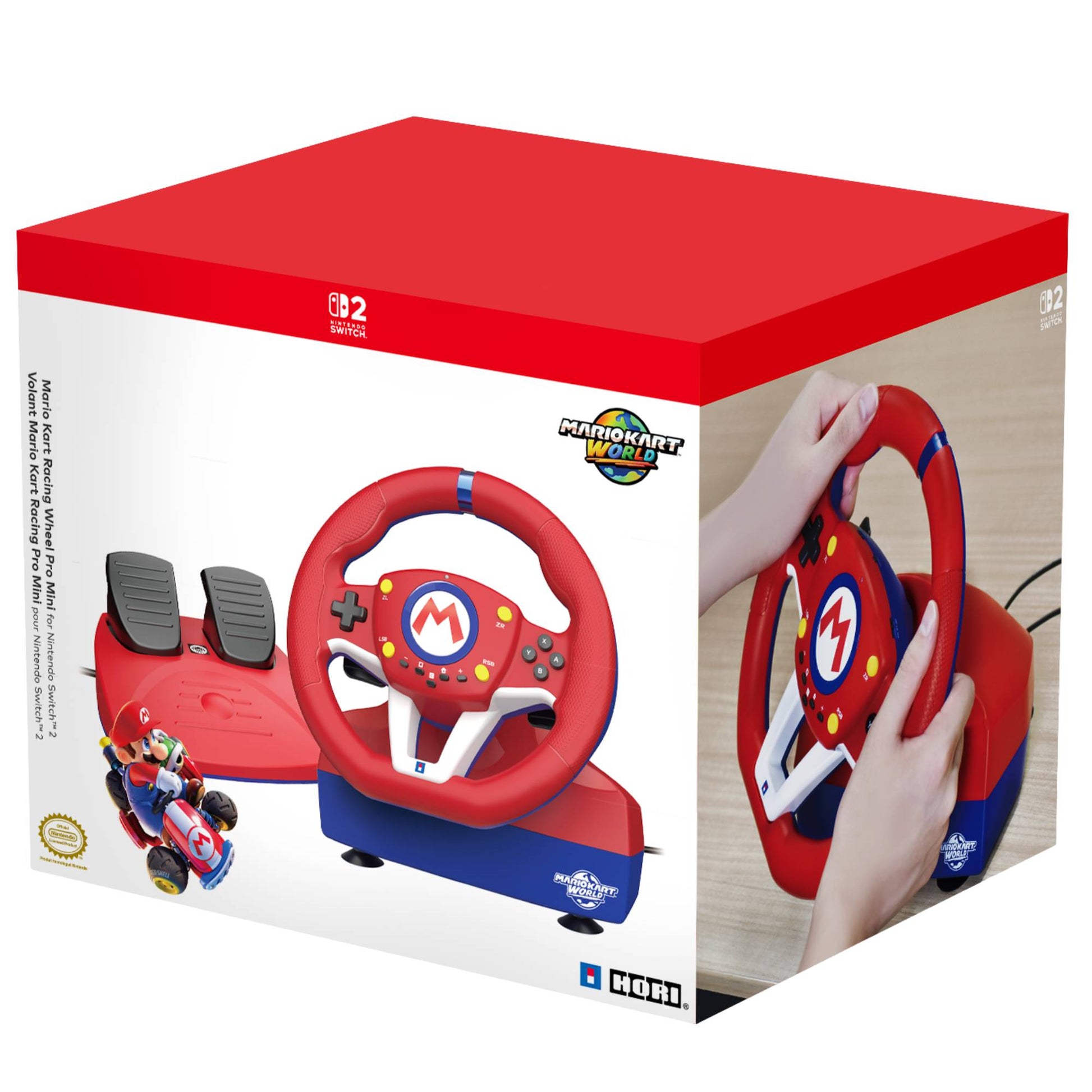 Hori Mario Kart Racing Wheel Pro Mini For Nintendo 2 הגה