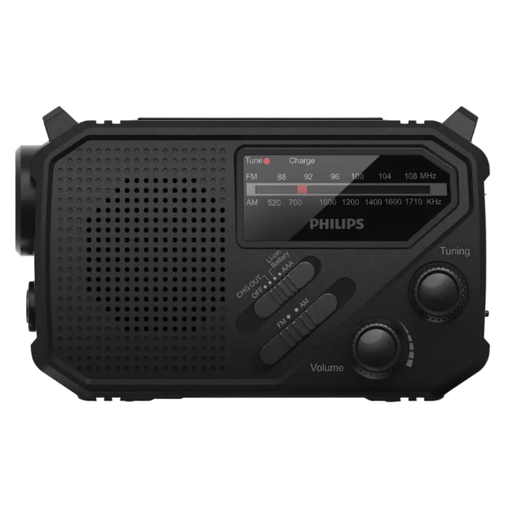 רדיו חירום כולל פנס סוללת גיבוי ופאנל סולארי Philips TAR1609/00