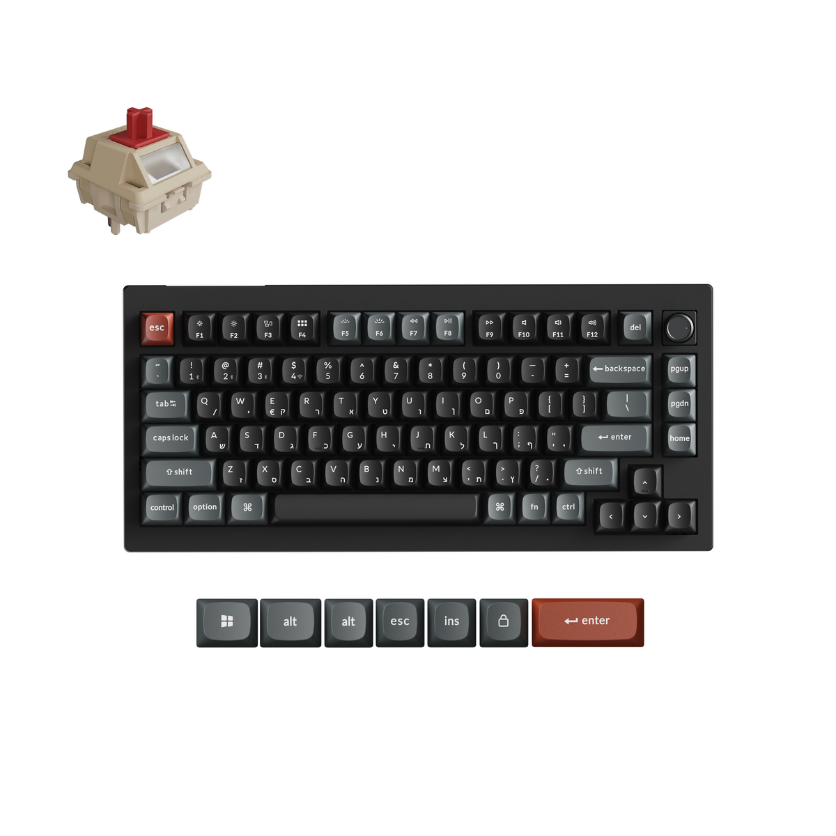 מקלדת גיימינג מכנית אלחוטית KEYCHRON V1U 8K SILK POM