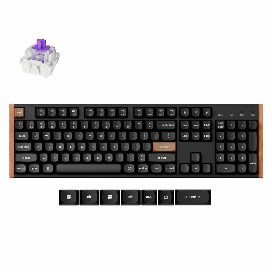 מקלדת גיימינג אלחוטית עם מתגים מגנטיים KEYCHRON K10 שחור עץ