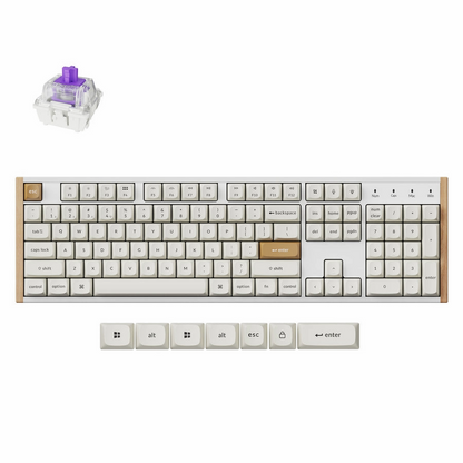 מקלדת גיימינג אלחוטית עם מתגים מגנטיים KEYCHRON K10 לבן עץ