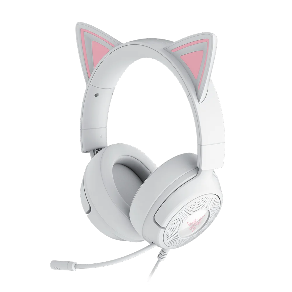 RAZER Kraken Kitty V3 X אוזניות גיימינג חוטיות חוטיות לבן