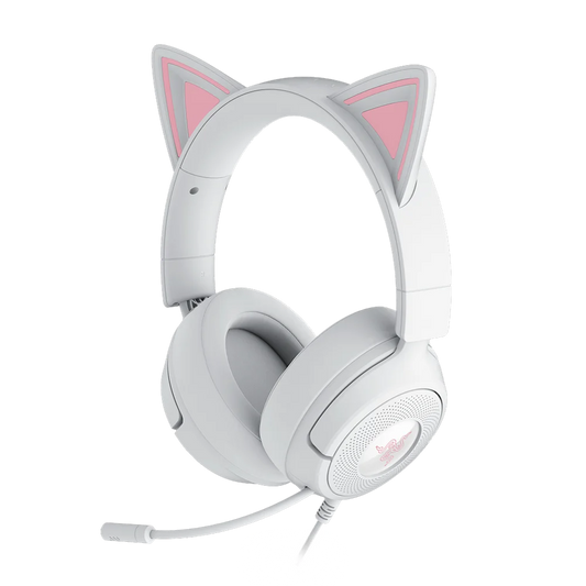 RAZER Kraken Kitty V3 X אוזניות גיימינג חוטיות חוטיות לבן