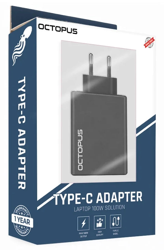 מטען אוניברסלי למחשב נייד OCTOPUS TYPE-C 100W