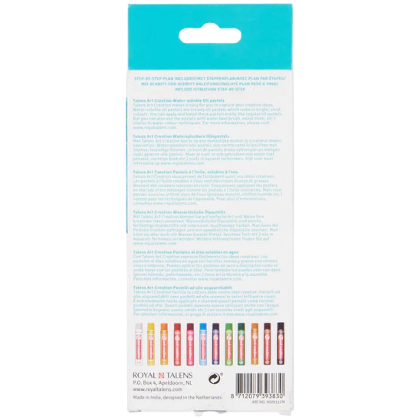 סט 12 גווני פסטל שמן מסיסים במים של Talens Art Creation