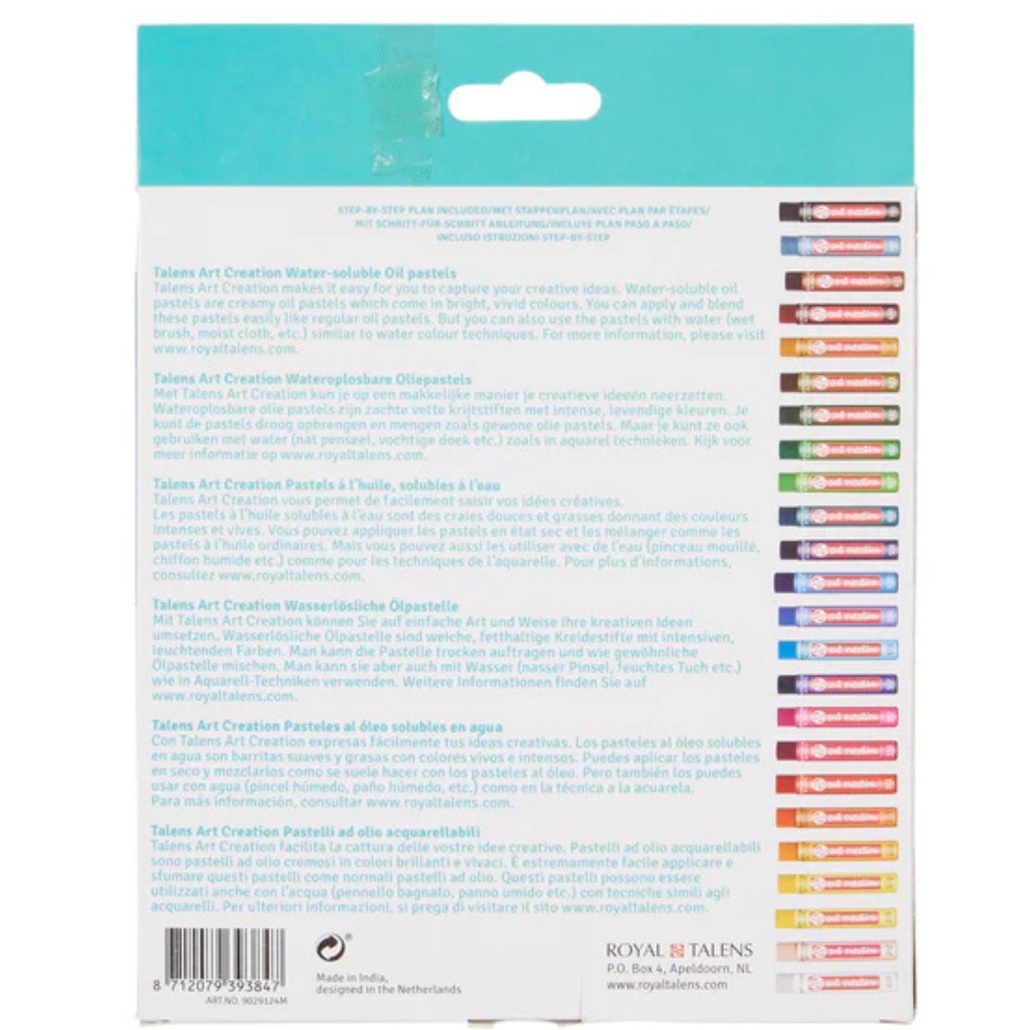 סט 24 גווני פסטל שמן מסיסים במים של Talens Art Creation