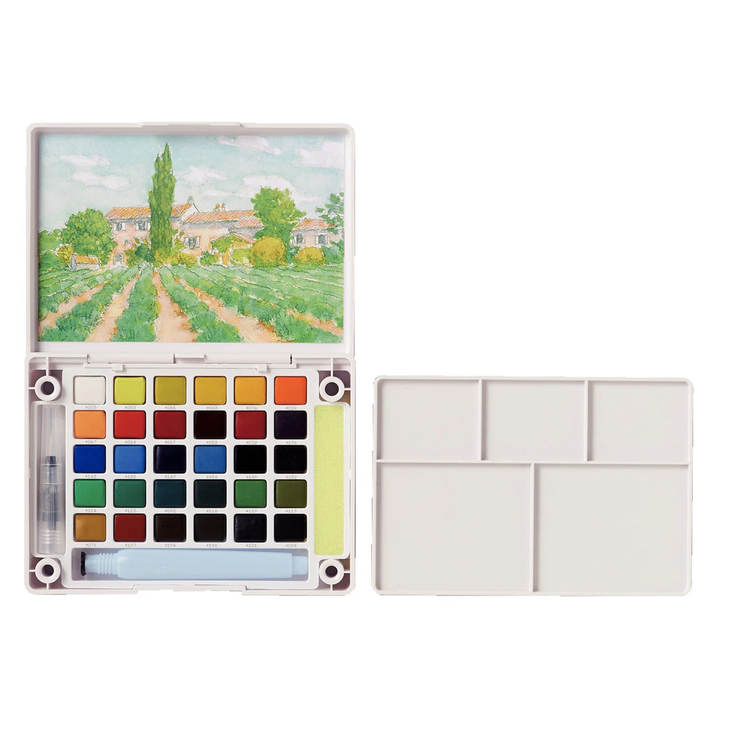 סט 30 צבעי מים ומכחול מיכל מיוחד - Sakura Koi set XNCW-30N