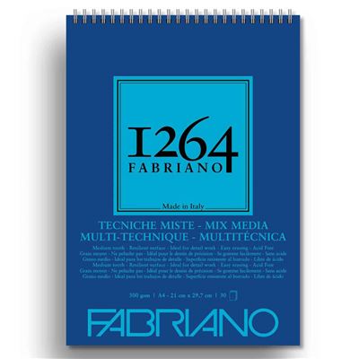 בלוק ציור מקצועי Fabriano 1264 Mix Media A4 – 300g