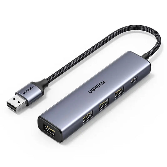 מפצל-usb-a-עם-4-חיבורי-usb-a-וחיבור-usb-c-ugreen