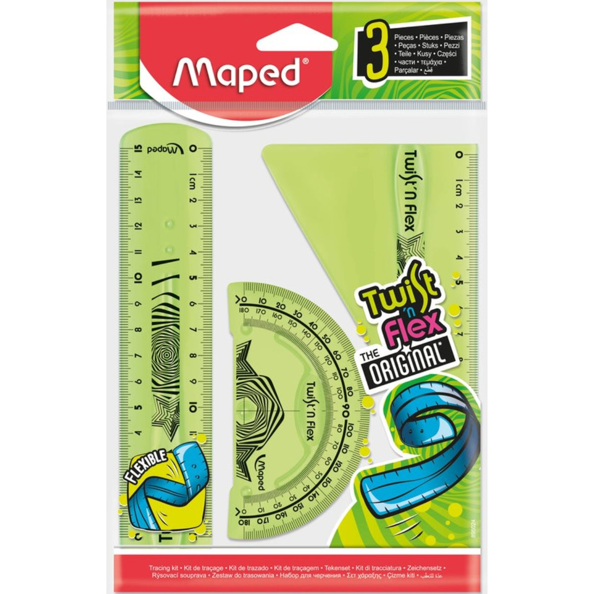 סט הנדסה גמיש 3 פריטים מעורב צבעים Maped