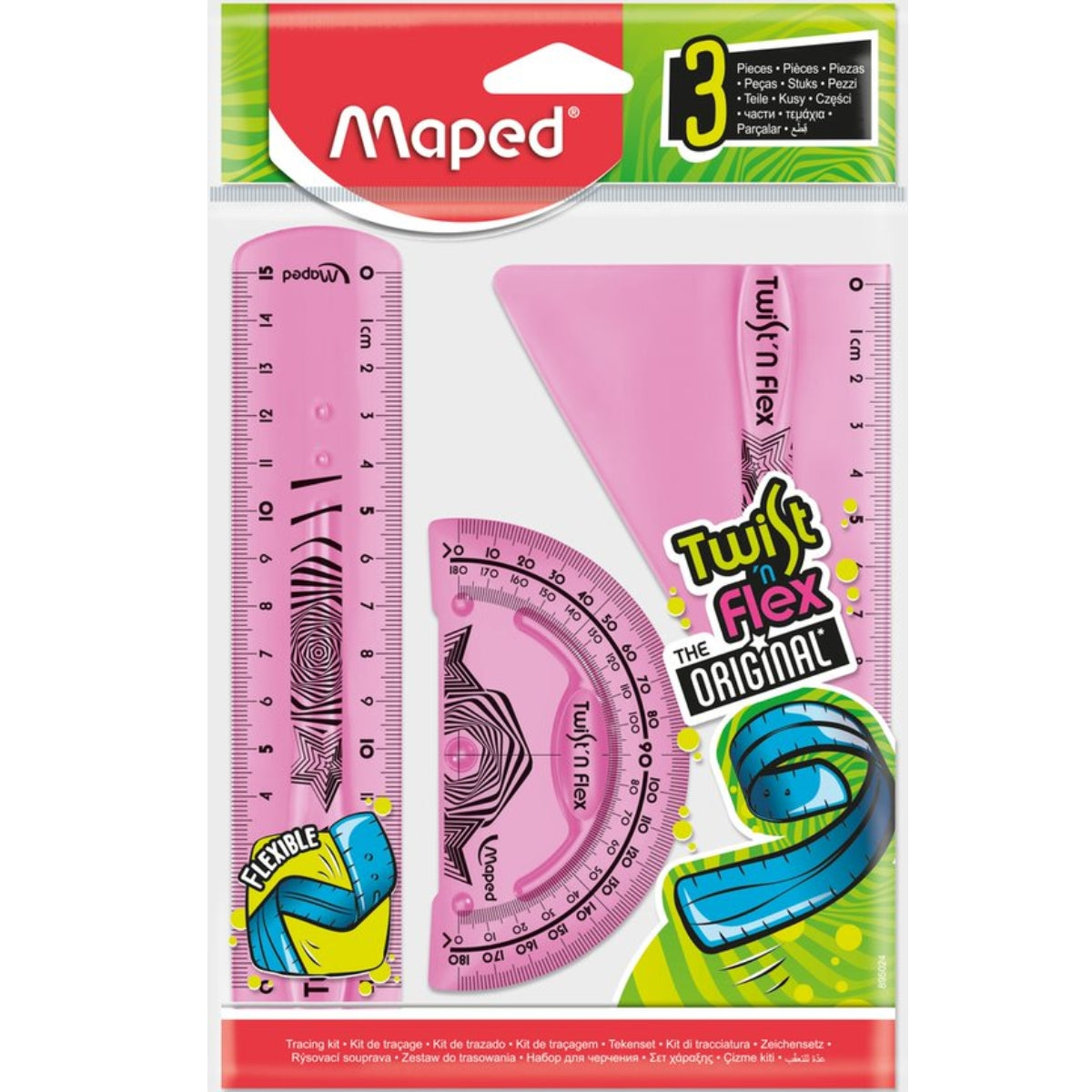 סט הנדסה גמיש 3 פריטים מעורב צבעים Maped