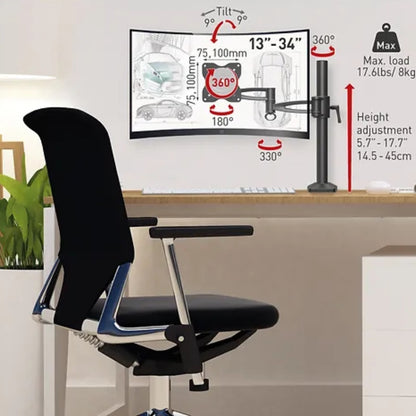 זרוע ברקן  למסך מחשב Barkan SP61E שחור