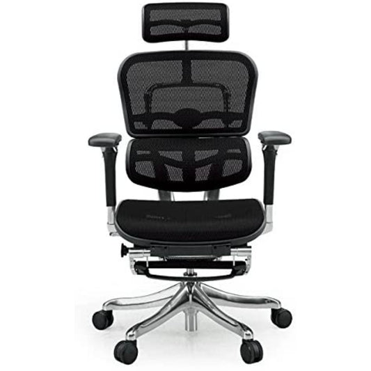 כיסא ארגונומי עם משענת רגליים Comfort UK - Ergohuman Luxury שחור