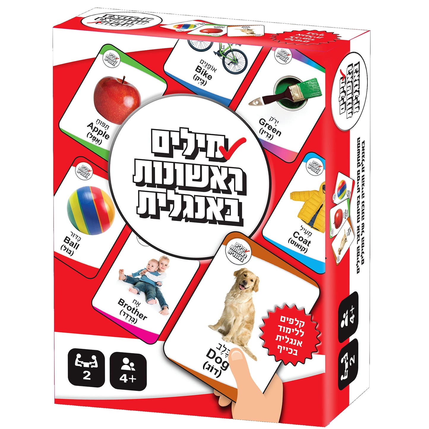 מילים ראשונות באנגלית - כרטיסיות לימוד