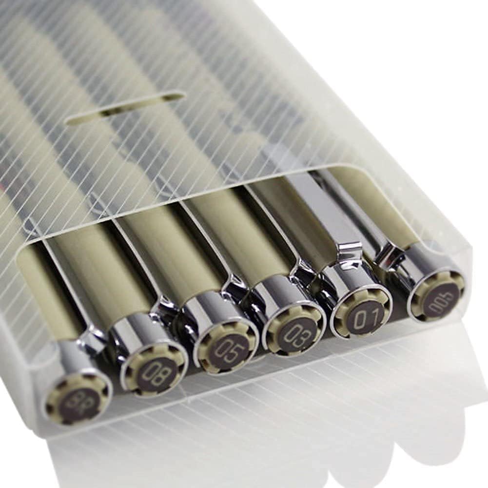 סט 6 עטי רפידוגרף Sakura pigma micron black