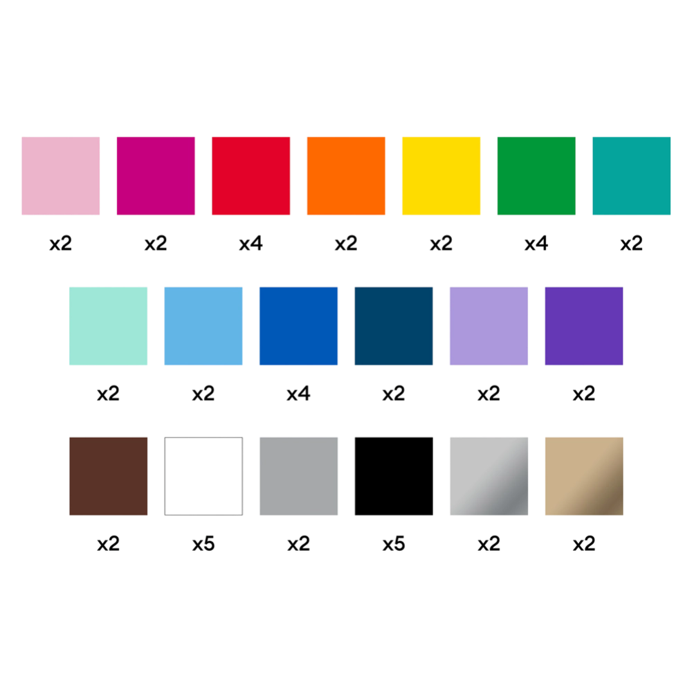 נייר ויניל (50 יח') קבוע - Cricut Value Vinyl Rainbow