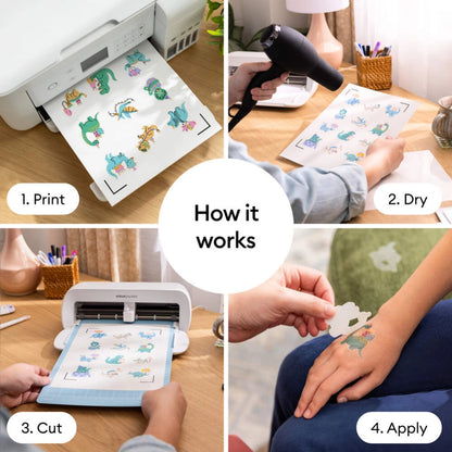 דפי קעקועים זמניים להדפסה Printable Temporary Tattoo Sheets (8 יחידות)