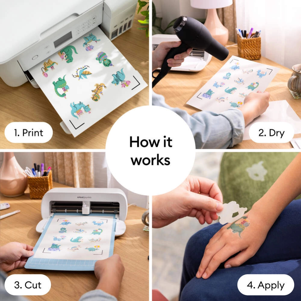 דפי קעקועים זמניים להדפסה Printable Temporary Tattoo Sheets (8 יחידות)