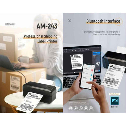 מדפסת מדבקות למשלוחים אלחוטית ניידת AimAM243
