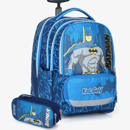 סט תיק טרולי אורטופדי וקלמר Itrolly Batman כחול