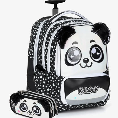 סט תיק טרולי אורטופדי וקלמר Itrolly Panda שחור/לבן