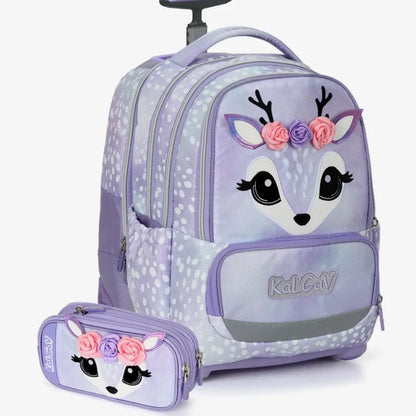 סט תיק טרולי אורטופדי וקלמר Itrolly Deer ורוד