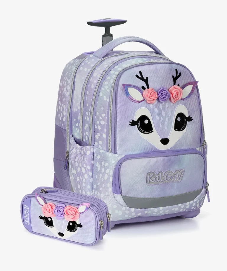 סט תיק טרולי אורטופדי וקלמר Itrolly Deer ורוד