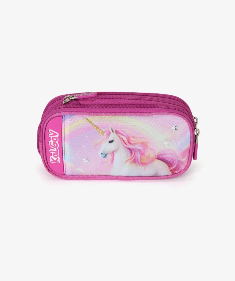 סט תיק טרולי אורטופדי וקלמר Itrolly Unicorn ורוד כהה