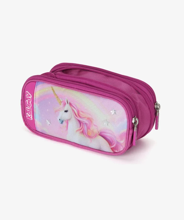 סט תיק טרולי אורטופדי וקלמר Itrolly Unicorn ורוד כהה