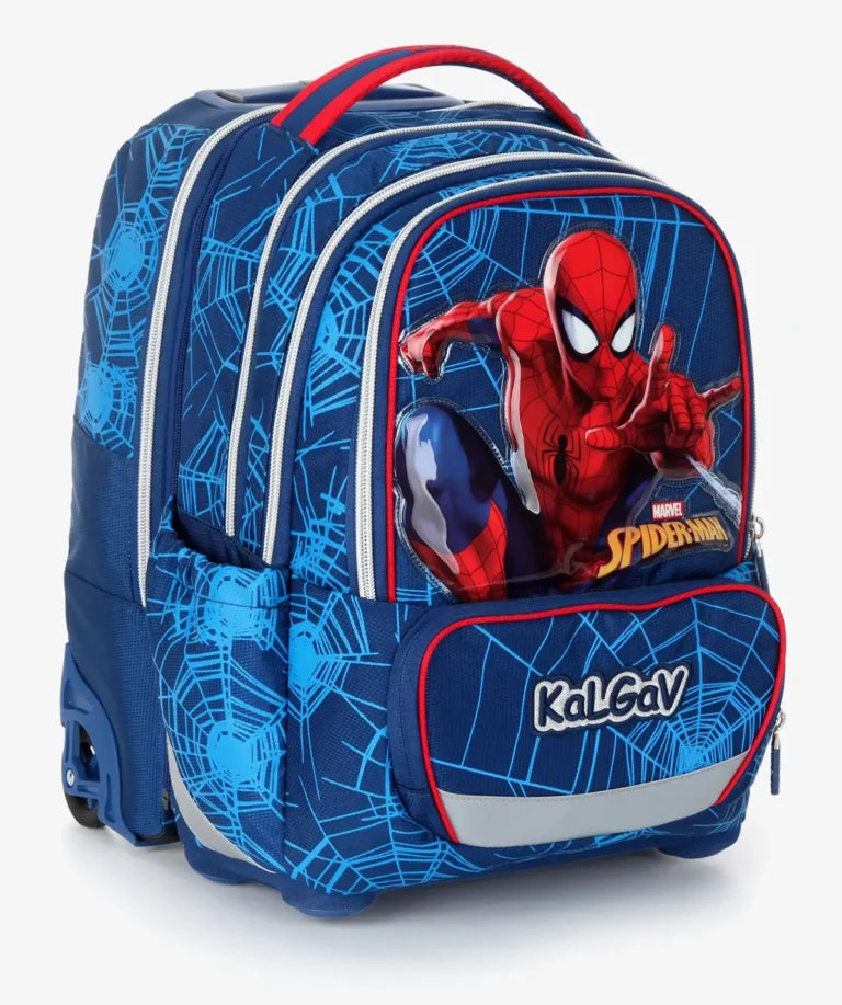 סט תיק טרולי אורטופדי וקלמר Itrolly Spiderman כחול