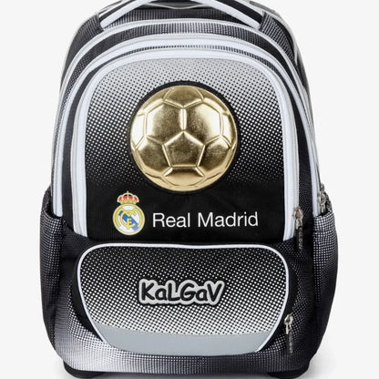 סט תיק טרולי אורטופדי וקלמר Itrolly Real Madrid שחור/לבן