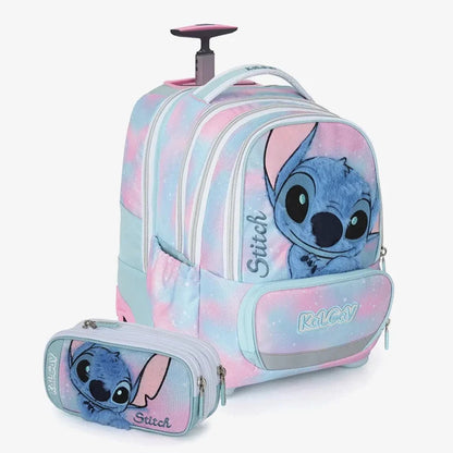 סט תיק טרולי אורטופדי וקלמר Itrolly Stitch תכלת/ורוד