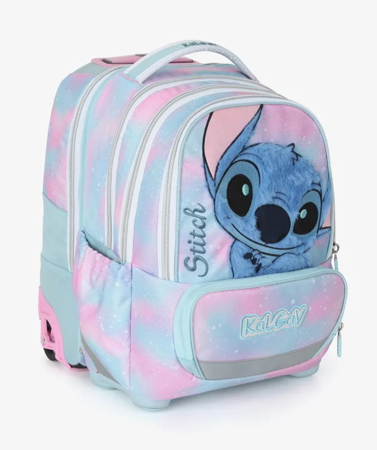 סט תיק טרולי אורטופדי וקלמר Itrolly Stitch תכלת/ורוד