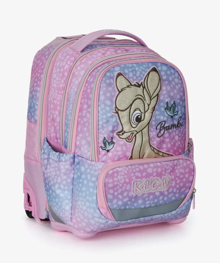 סט תיק טרולי אורטופדי וקלמר Itrolly Bambi ורוד בהיר