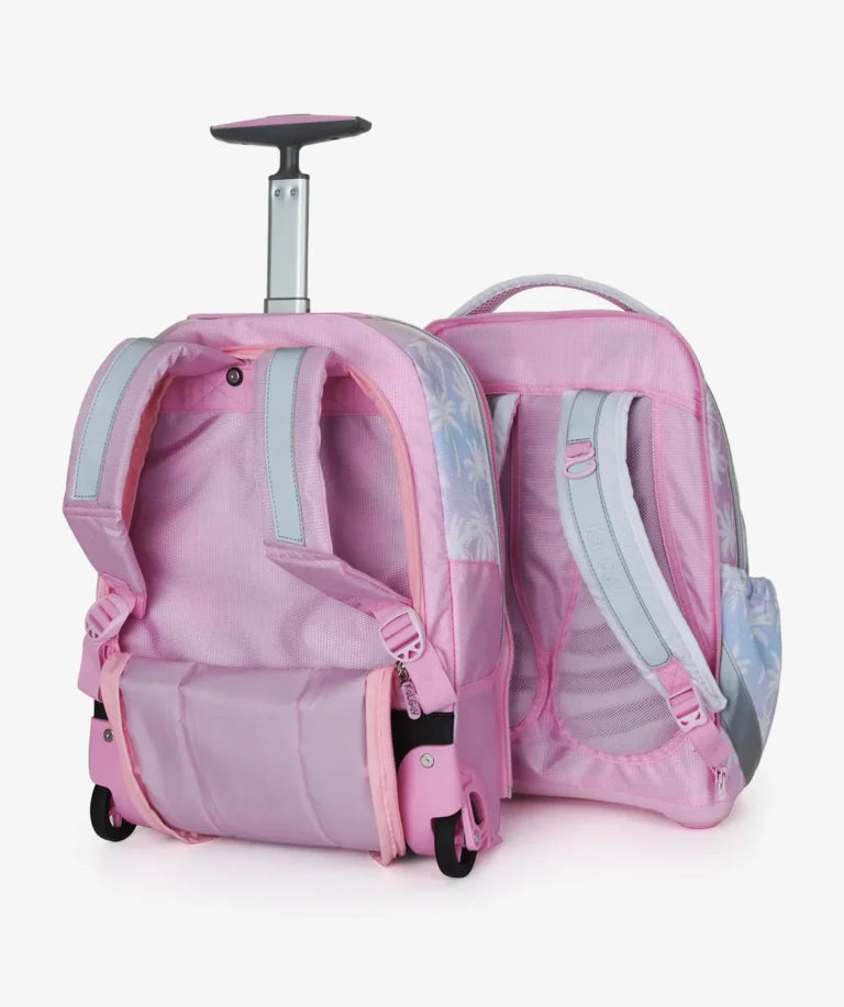 סט תיק טרולי אורטופדי וקלמר Itrolly Barbie ורוד/הוואי
