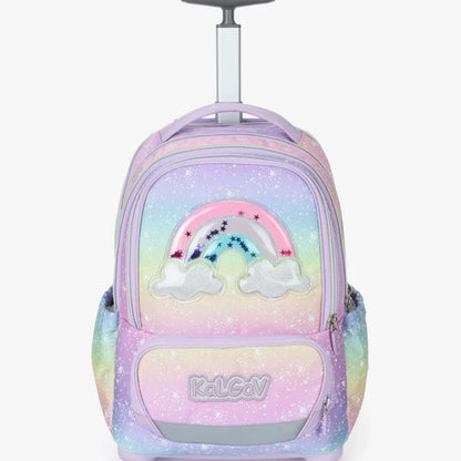 סט תיק טרולי אורטופדי וקלמר Itrolly Rainbow לילך/גרדיאנט