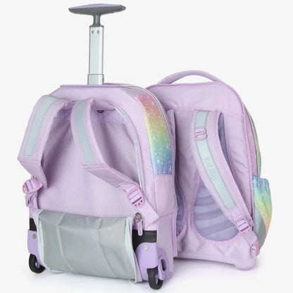 סט תיק טרולי אורטופדי וקלמר Itrolly Rainbow לילך/גרדיאנט