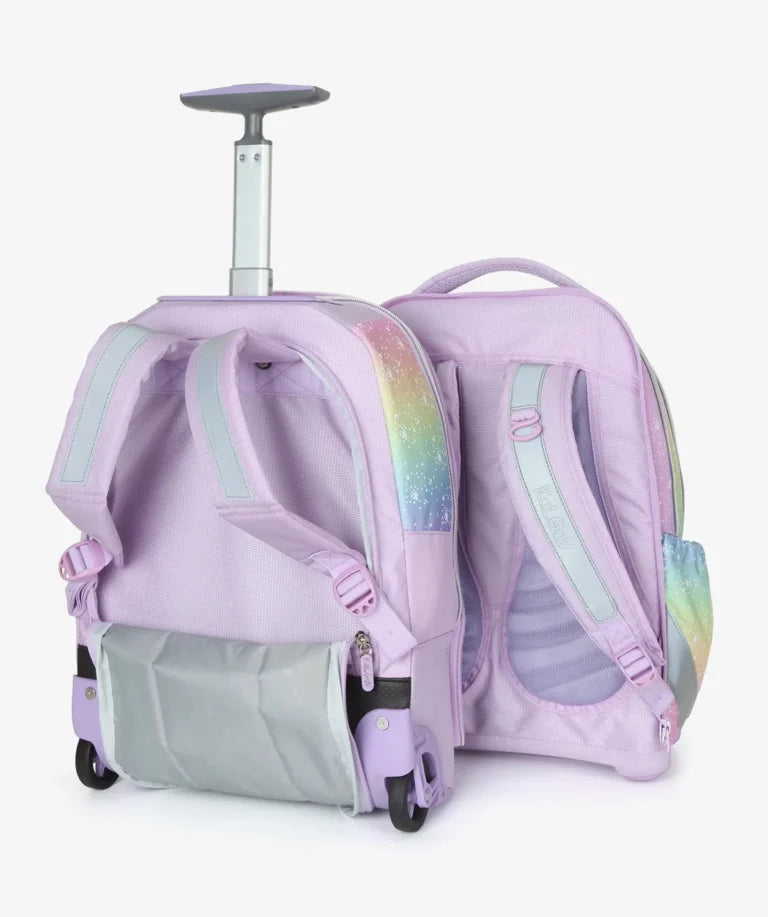 סט תיק טרולי אורטופדי וקלמר Itrolly Rainbow לילך/גרדיאנט
