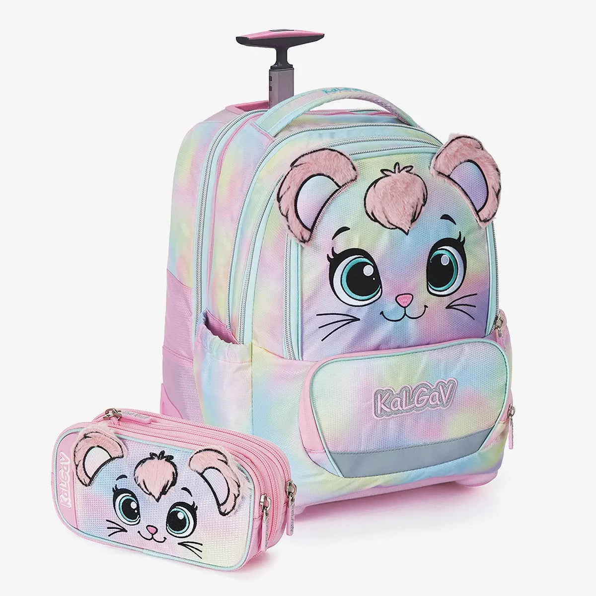 סט תיק טרולי אורטופדי וקלמר Itrolly Sweety ורוד בהיר/פסטל