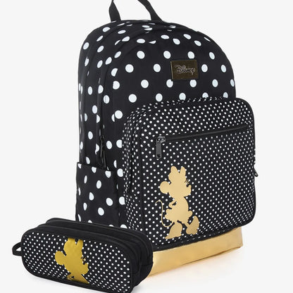 תיק+קלמר Disney Dots Minnie שחור/זהב