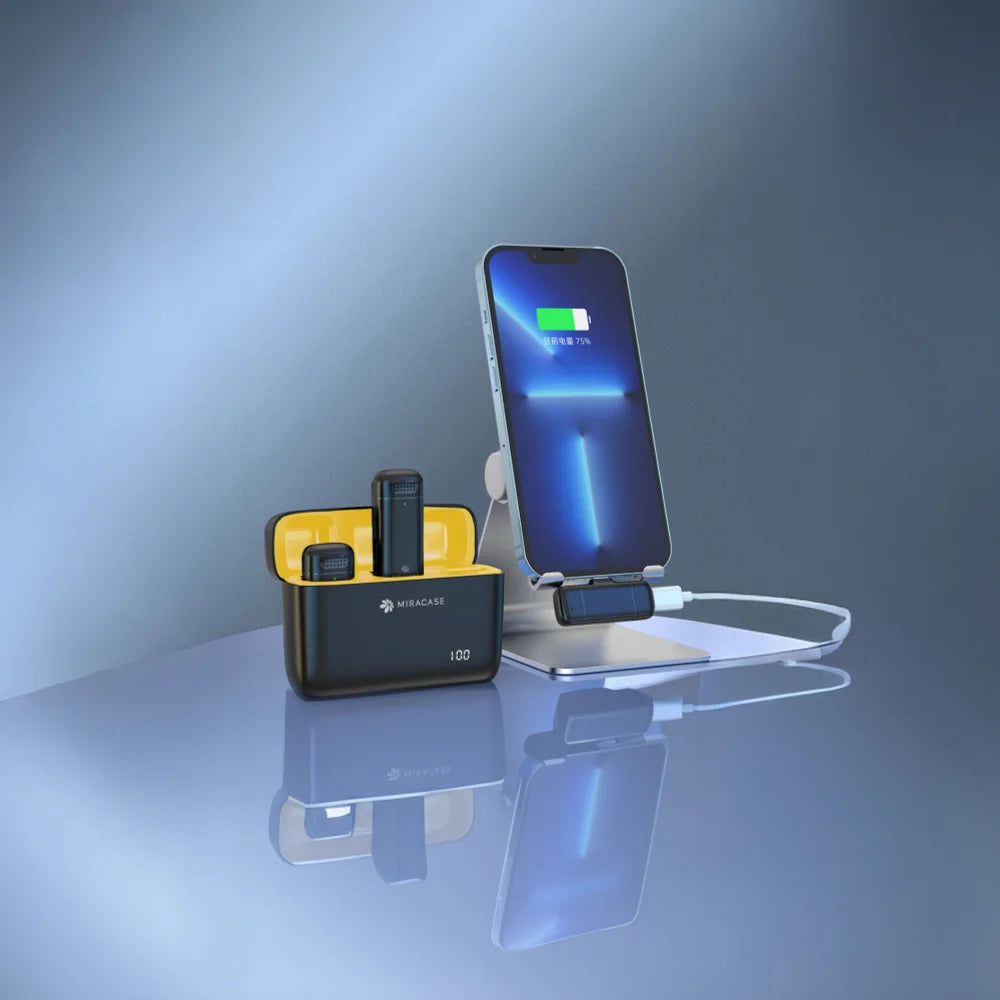 מיקרופון דש אלחוטי כפול MIRACASE MWMC750