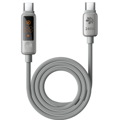 כבל שזור 1.2מ' דיגיטלי MTCD 240W C-C אפור MIRACASE
