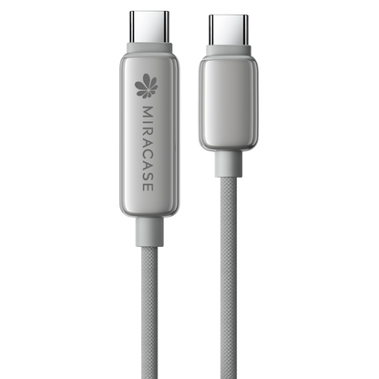 כבל שזור 1.2מ' דיגיטלי MTCD 240W C-C אפור MIRACASE