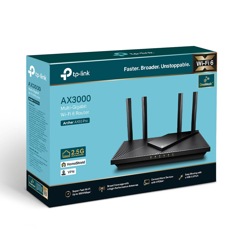 נתב אלחוטי TP-Link Archer AX55 Pro AX3000 Wi-Fi 6