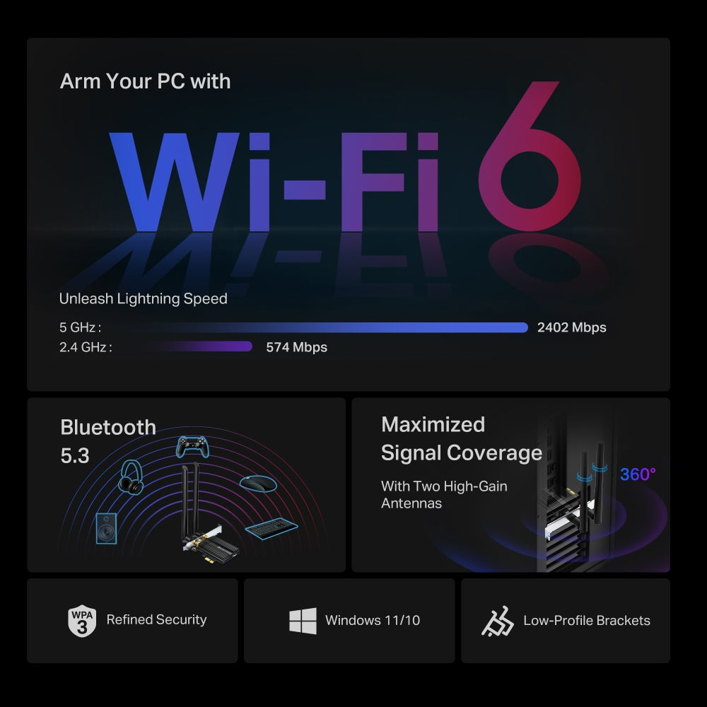 כרטיס רשת Archer TX50E AX3000 Wi-Fi 6 TP-link