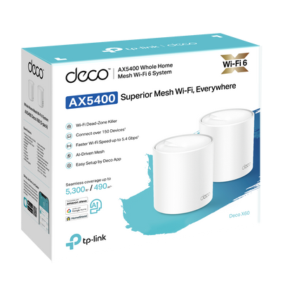 זוג מגדלי טווח - Deco X60 AX5400 Mesh Wi-Fi 6 Tp-Link