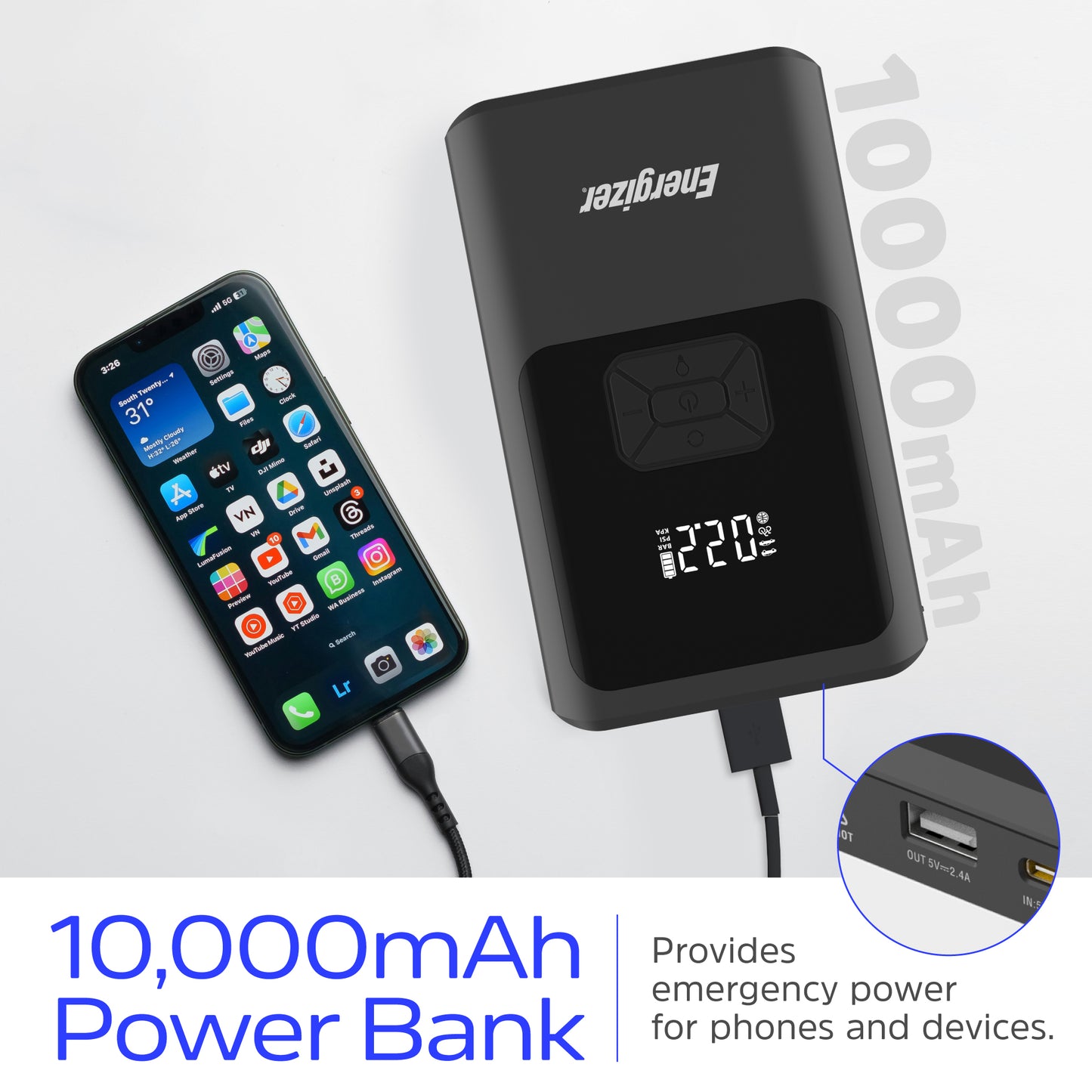 בוסטר התנעה לרכב Energizer Je10000jp 1500a